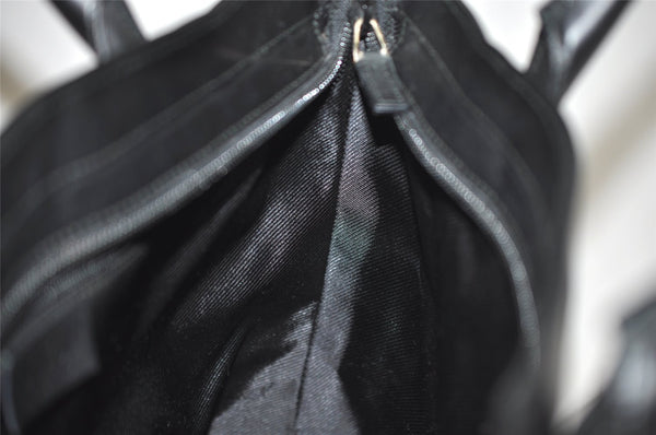 Authentic GUCCI Vintage Shoulder Tote Bag GG Canvas Leather 0021119 Black 2613J