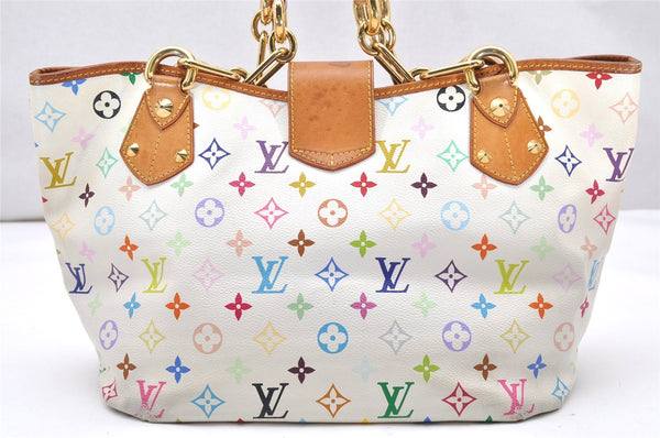 Auth Louis Vuitton Monogram Multicolor Annie GM Tote Bag White M40303 LV 2617K