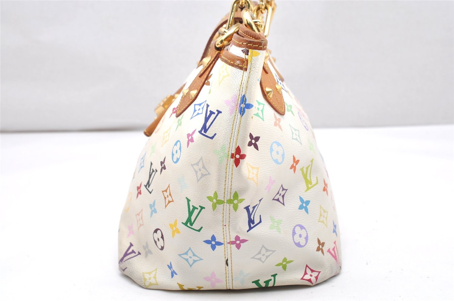 Auth Louis Vuitton Monogram Multicolor Annie GM Tote Bag White M40303 LV 2617K