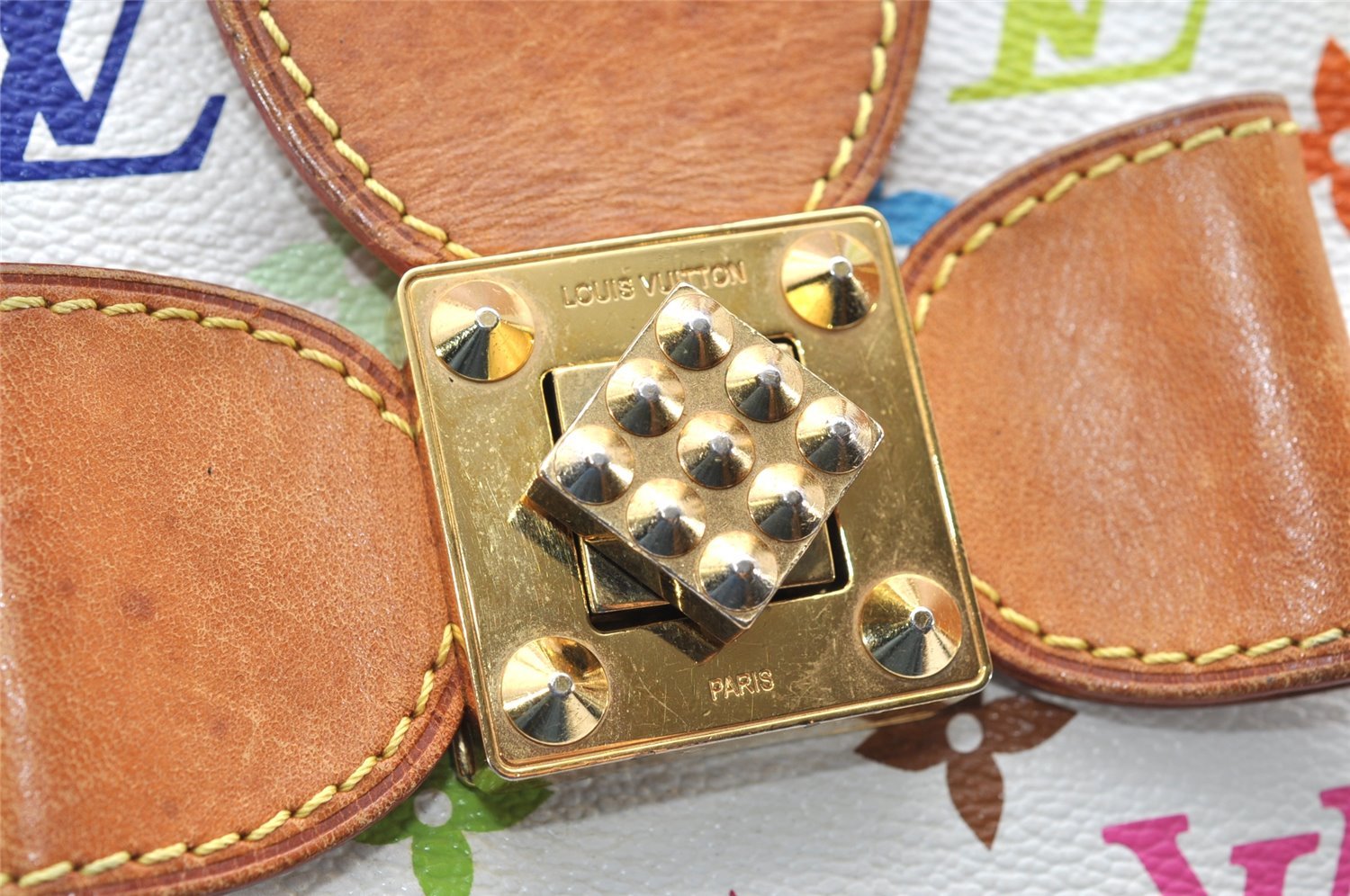 Auth Louis Vuitton Monogram Multicolor Annie GM Tote Bag White M40303 LV 2617K