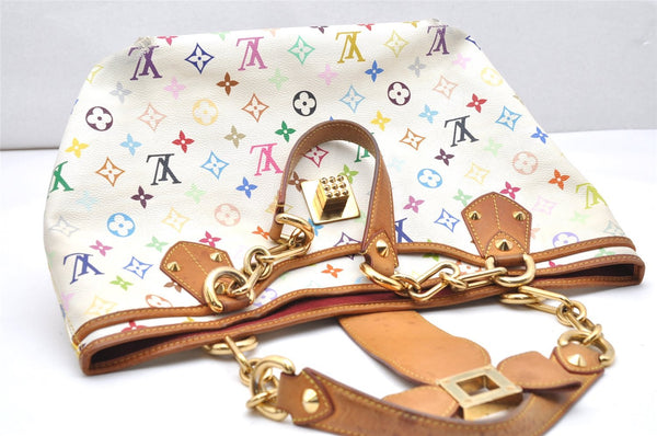 Auth Louis Vuitton Monogram Multicolor Annie GM Tote Bag White M40303 LV 2617K