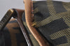 Authentic FENDI Zucca Shoulder Cross Body Bag Nylon Leather Brown 2618I