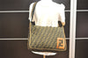 Authentic FENDI Zucca Shoulder Cross Body Bag Nylon Leather Brown 2618I