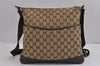 Authentic GUCCI Shoulder Cross Body Bag GG Canvas Leather 145857 Brown 2618J
