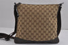 Authentic GUCCI Shoulder Cross Body Bag GG Canvas Leather 145857 Brown 2618J