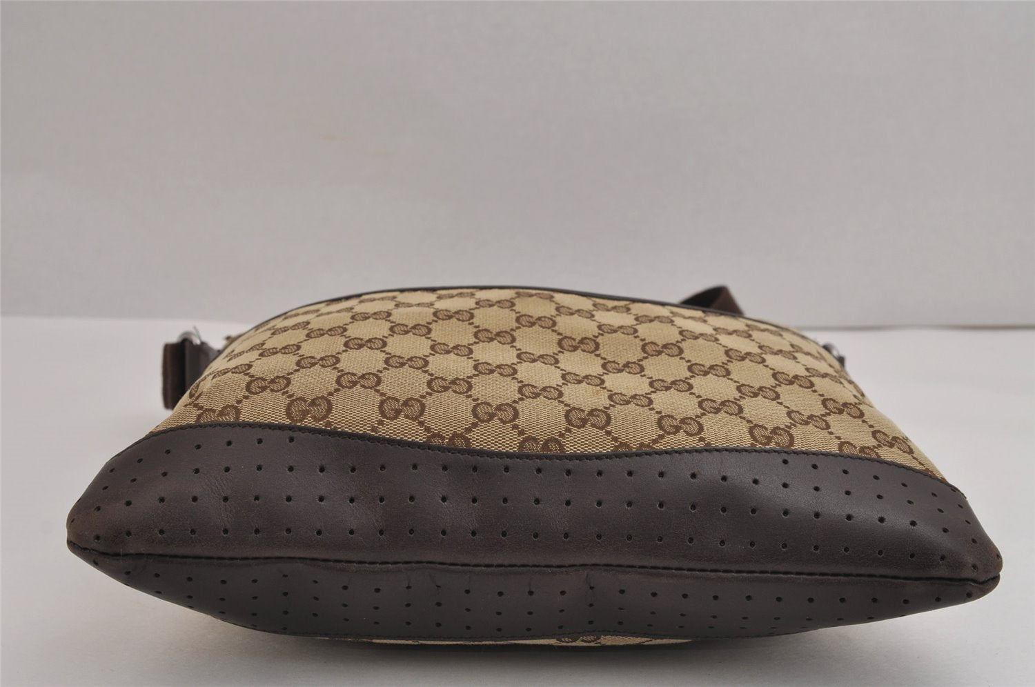 Authentic GUCCI Shoulder Cross Body Bag GG Canvas Leather 145857 Brown 2618J