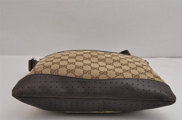 Authentic GUCCI Shoulder Cross Body Bag GG Canvas Leather 145857 Brown 2618J