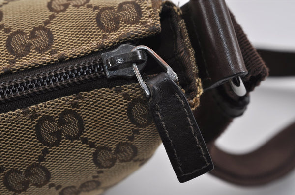 Authentic GUCCI Shoulder Cross Body Bag GG Canvas Leather 145857 Brown 2618J