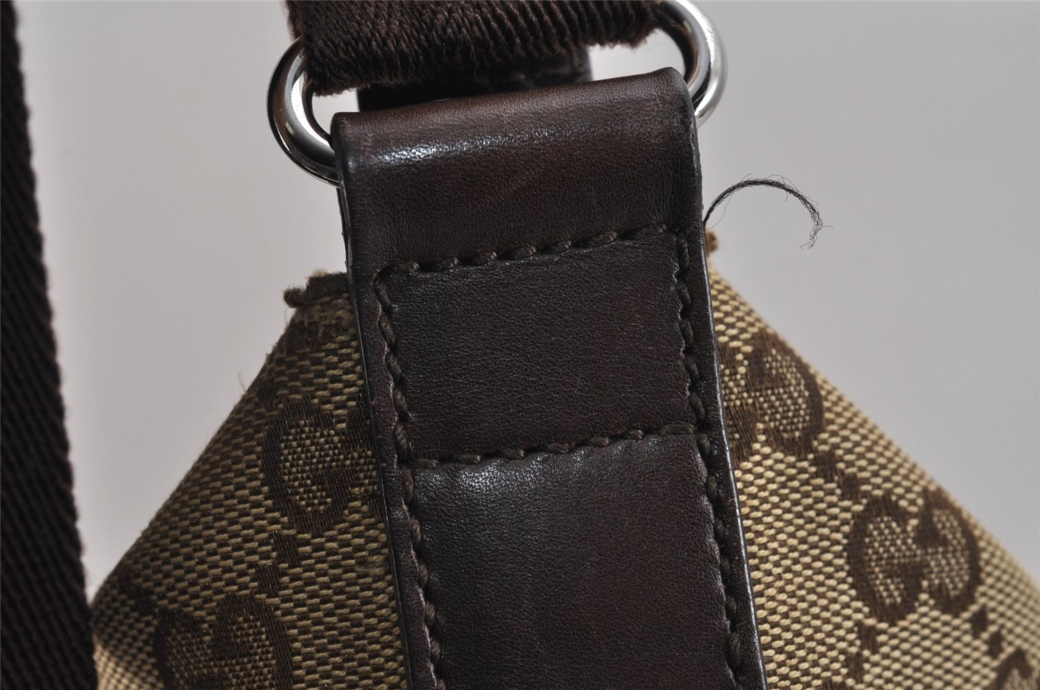 Authentic GUCCI Shoulder Cross Body Bag GG Canvas Leather 145857 Brown 2618J