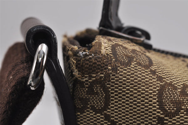 Authentic GUCCI Shoulder Cross Body Bag GG Canvas Leather 145857 Brown 2618J