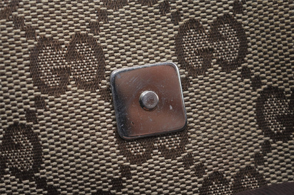 Authentic GUCCI Shoulder Cross Body Bag GG Canvas Leather 145857 Brown 2618J
