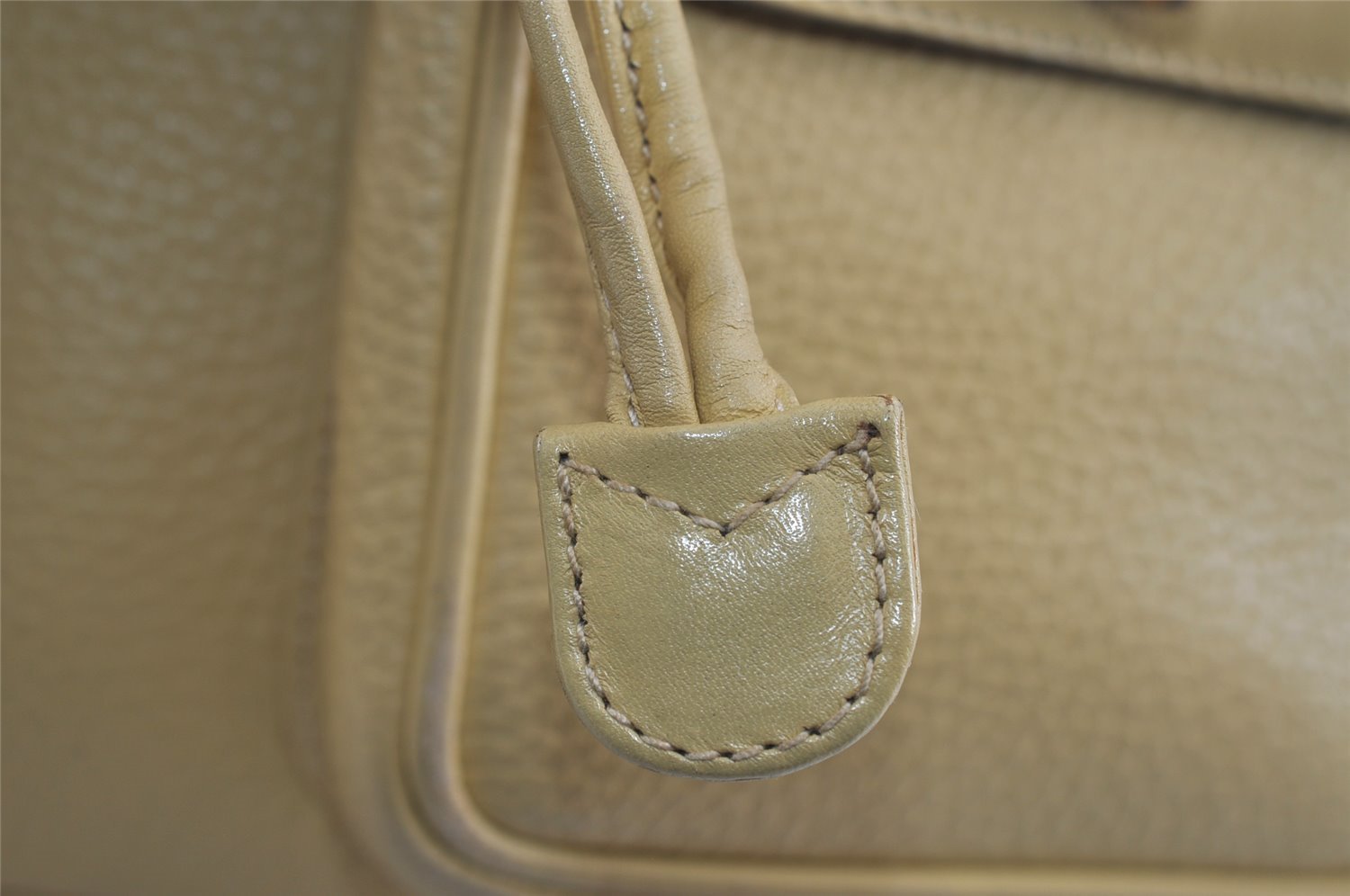 Authentic GUCCI Bamboo Vintage Backpack Leather Yellow Cream 2619I