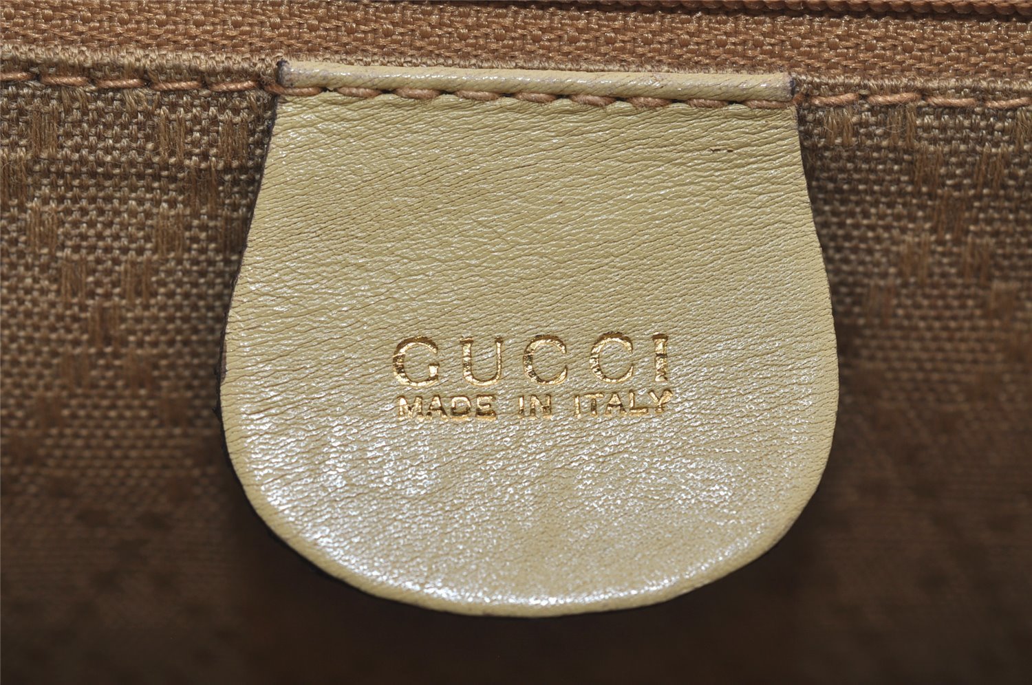 Authentic GUCCI Bamboo Vintage Backpack Leather Yellow Cream 2619I