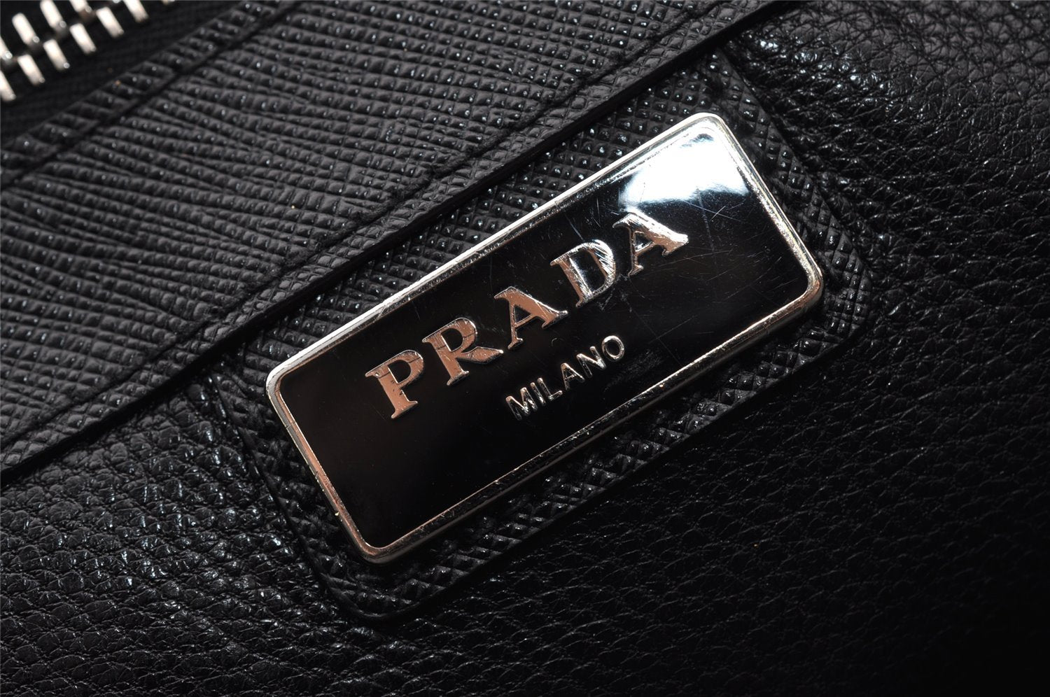 Authentic PRADA Saffiano Leather 2Way Briefcase Business Bag Black 2620I