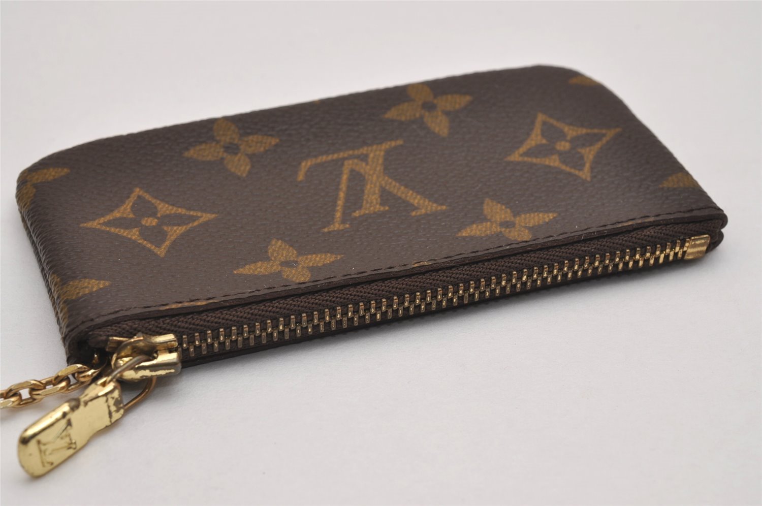 Authentic Louis Vuitton Monogram Pochette Cles Coin Purse Case M62650 LV 2621J