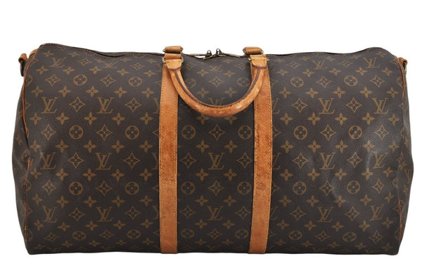 Authentic Louis Vuitton Monogram Keepall Bandouliere 55 M41414 Boston Bag 2621K