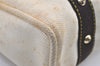 Authentic Louis Vuitton Antigua Cabas MM Tote Bag White Brown M40036 LV 2622J