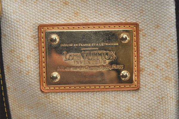 Authentic Louis Vuitton Antigua Cabas MM Tote Bag White Brown M40036 LV 2622J