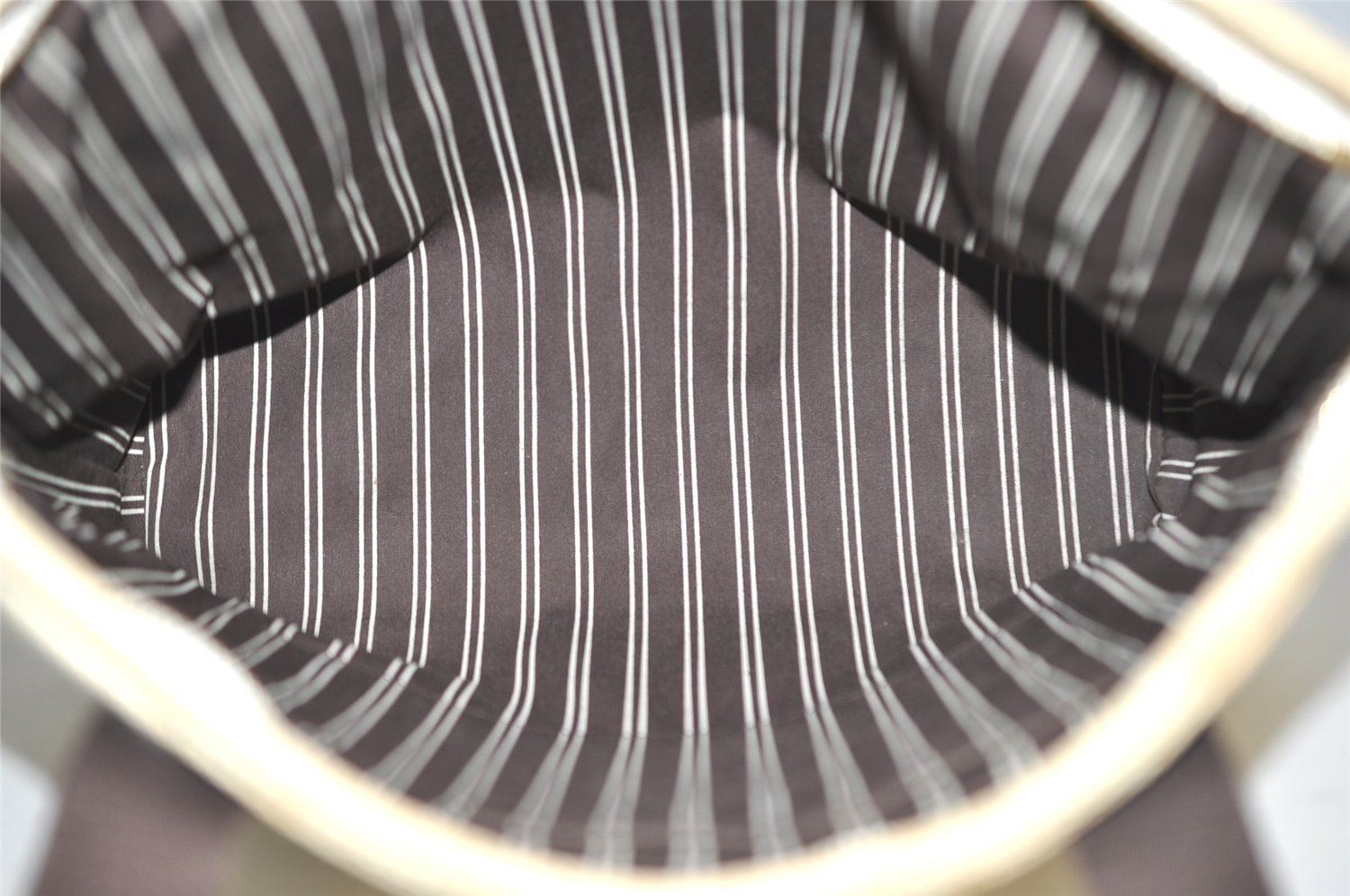 Authentic Louis Vuitton Antigua Cabas MM Tote Bag White Brown M40036 LV 2622J