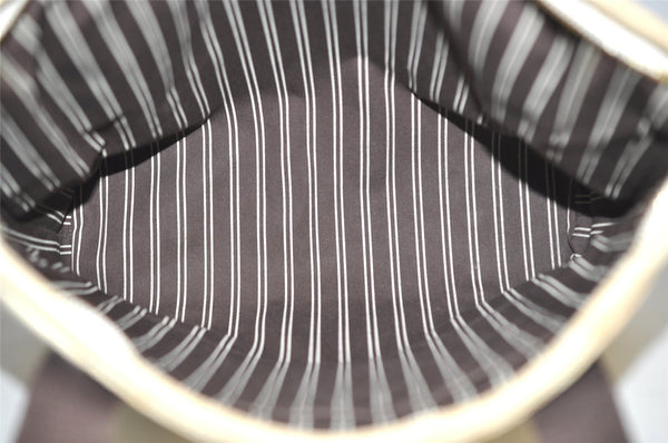 Authentic Louis Vuitton Antigua Cabas MM Tote Bag White Brown M40036 LV 2622J