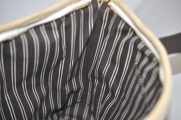 Authentic Louis Vuitton Antigua Cabas MM Tote Bag White Brown M40036 LV 2622J