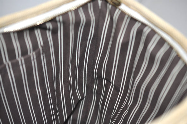 Authentic Louis Vuitton Antigua Cabas MM Tote Bag White Brown M40036 LV 2622J