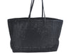 Authentic FENDI Zucca Leather Canvas Shoulder Tote Bag Black Junk 2623I