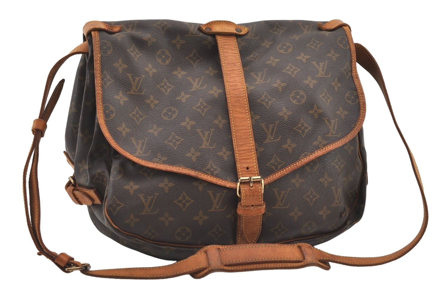 Authentic Louis Vuitton Monogram Saumur 35 Shoulder Cross Bag M42254 LV 2623J