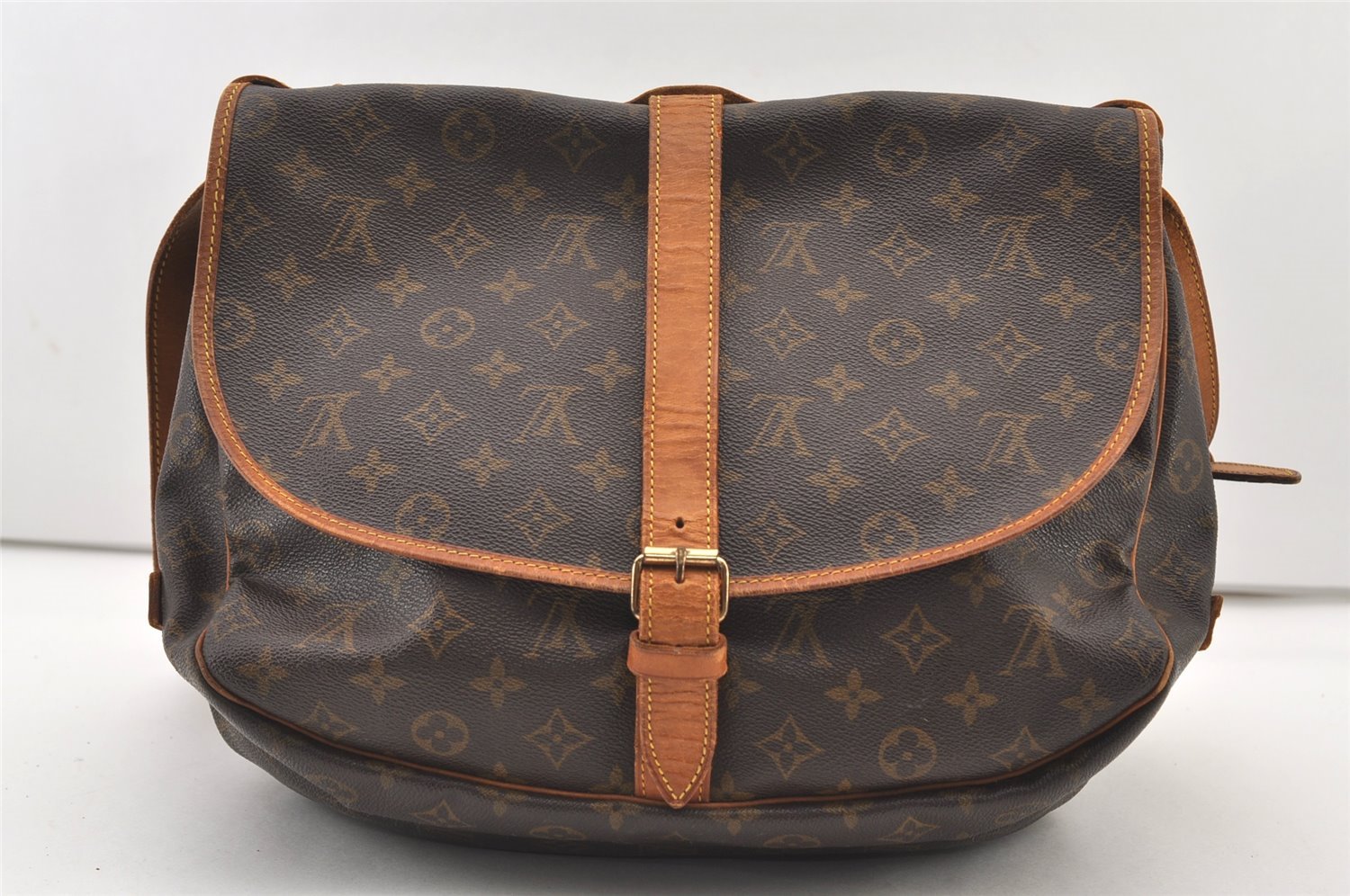 Authentic Louis Vuitton Monogram Saumur 35 Shoulder Cross Bag M42254 LV 2623J