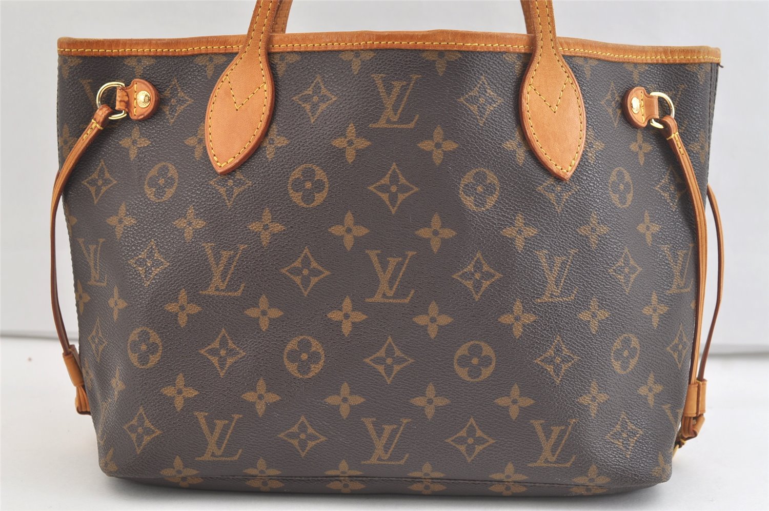 Authentic Louis Vuitton Monogram Neverfull PM Shoulder Tote Bag M40155 LV 2623K