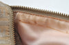 Authentic FENDI Zucchino Hand Bag Purse Canvas Leather Silver Beige 2624I