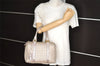 Authentic FENDI Zucchino Hand Bag Purse Canvas Leather Silver Beige 2624I