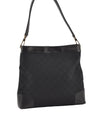 Authentic GUCCI Vintage Shoulder Bag Purse GG Canvas Leather 0014231 Black 2624J