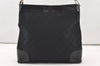 Authentic GUCCI Vintage Shoulder Bag Purse GG Canvas Leather 0014231 Black 2624J