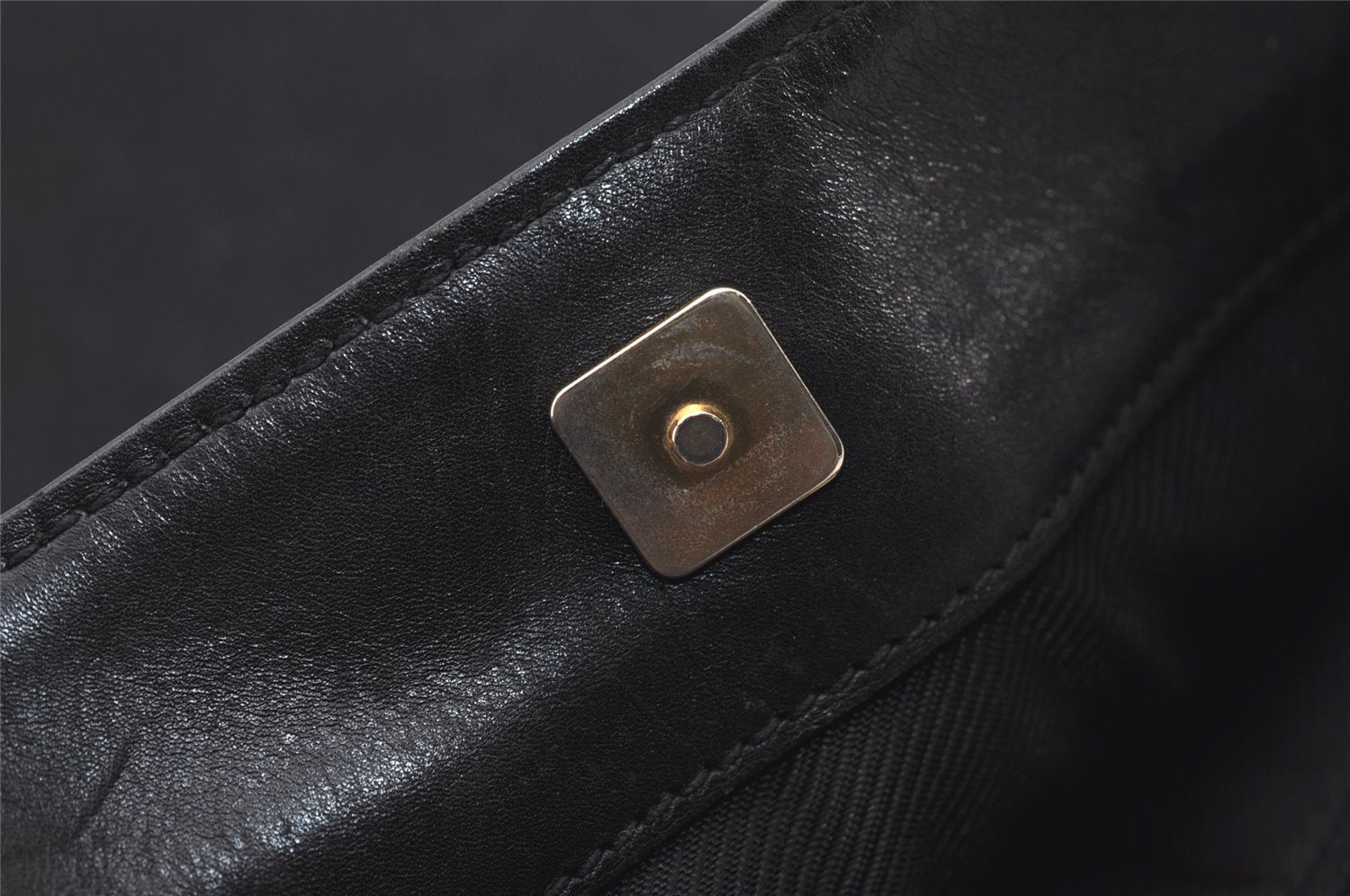 Authentic GUCCI Vintage Shoulder Bag Purse GG Canvas Leather 0014231 Black 2624J