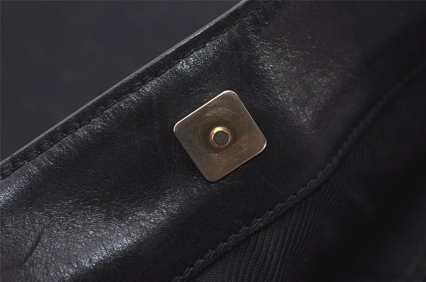 Authentic GUCCI Vintage Shoulder Bag Purse GG Canvas Leather 0014231 Black 2624J