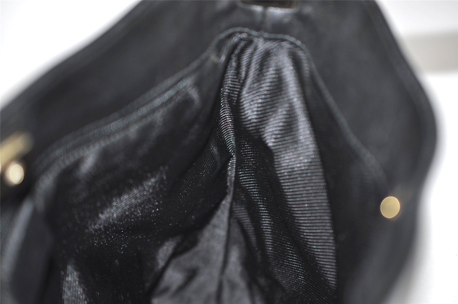 Authentic GUCCI Vintage Shoulder Bag Purse GG Canvas Leather 0014231 Black 2624J