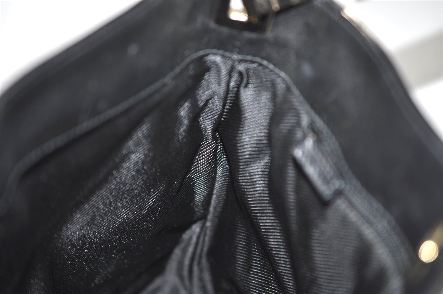 Authentic GUCCI Vintage Shoulder Bag Purse GG Canvas Leather 0014231 Black 2624J