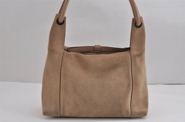 Authentic GUCCI Shoulder Hand Bag Purse Suede Leather 101333 Beige 2625J
