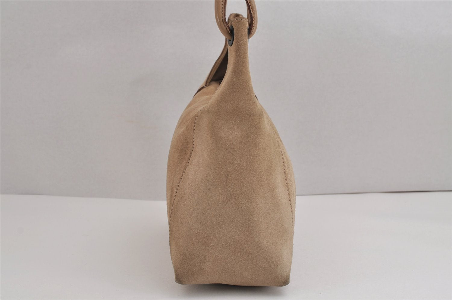 Authentic GUCCI Shoulder Hand Bag Purse Suede Leather 101333 Beige 2625J