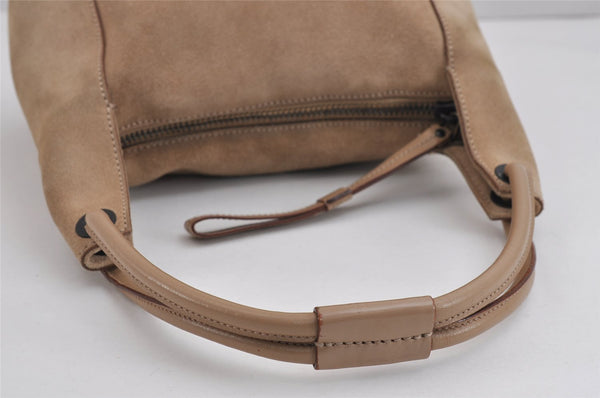 Authentic GUCCI Shoulder Hand Bag Purse Suede Leather 101333 Beige 2625J