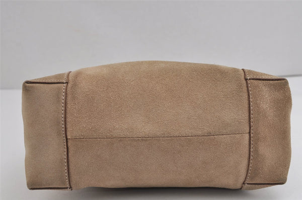 Authentic GUCCI Shoulder Hand Bag Purse Suede Leather 101333 Beige 2625J