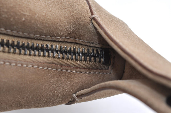 Authentic GUCCI Shoulder Hand Bag Purse Suede Leather 101333 Beige 2625J