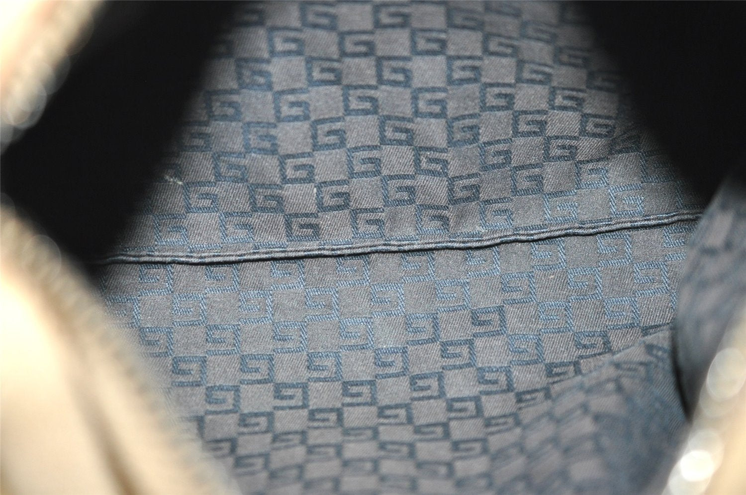 Authentic GUCCI Shoulder Hand Bag Purse Suede Leather 101333 Beige 2625J