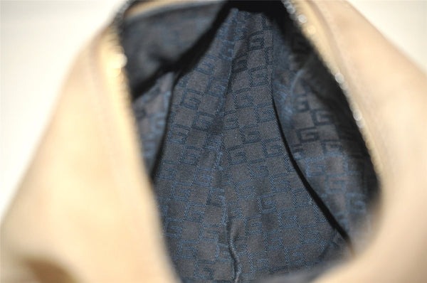 Authentic GUCCI Shoulder Hand Bag Purse Suede Leather 101333 Beige 2625J