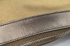 Authentic GUCCI Vintage Sherry Line Shoulder Hand Bag Canvas Leather Gold 2626H