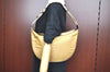 Authentic GUCCI Vintage Sherry Line Shoulder Hand Bag Canvas Leather Gold 2626H
