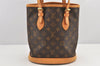 Authentic Louis Vuitton Monogram Bucket PM Shoulder Tote Bag M42238 Junk 2626K