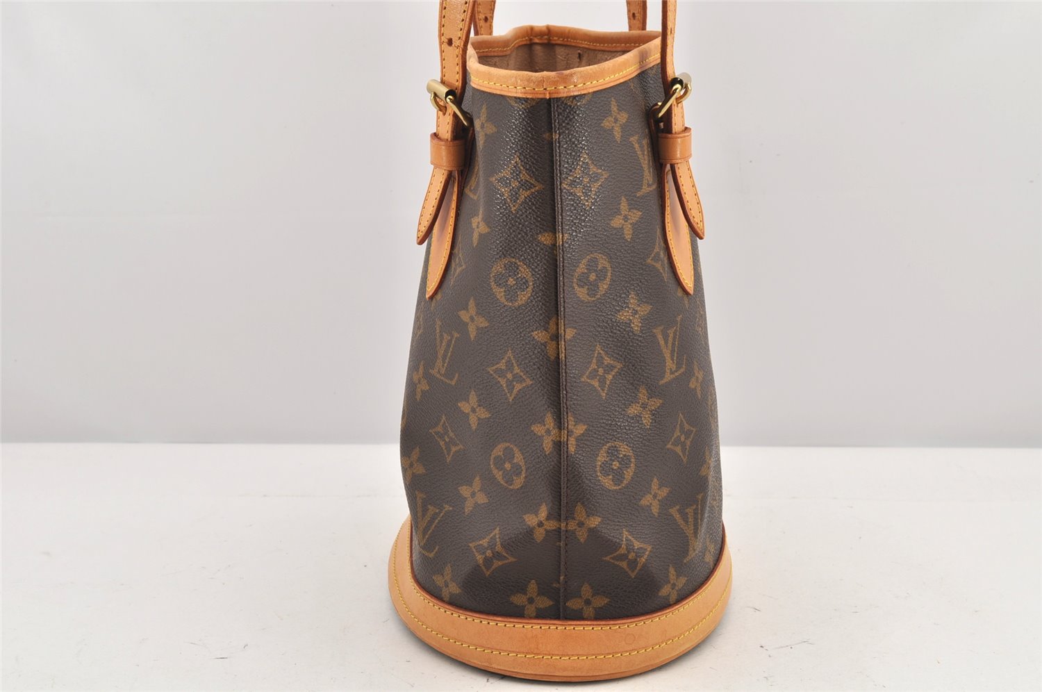 Authentic Louis Vuitton Monogram Bucket PM Shoulder Tote Bag M42238 Junk 2626K