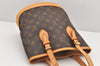 Authentic Louis Vuitton Monogram Bucket PM Shoulder Tote Bag M42238 Junk 2626K